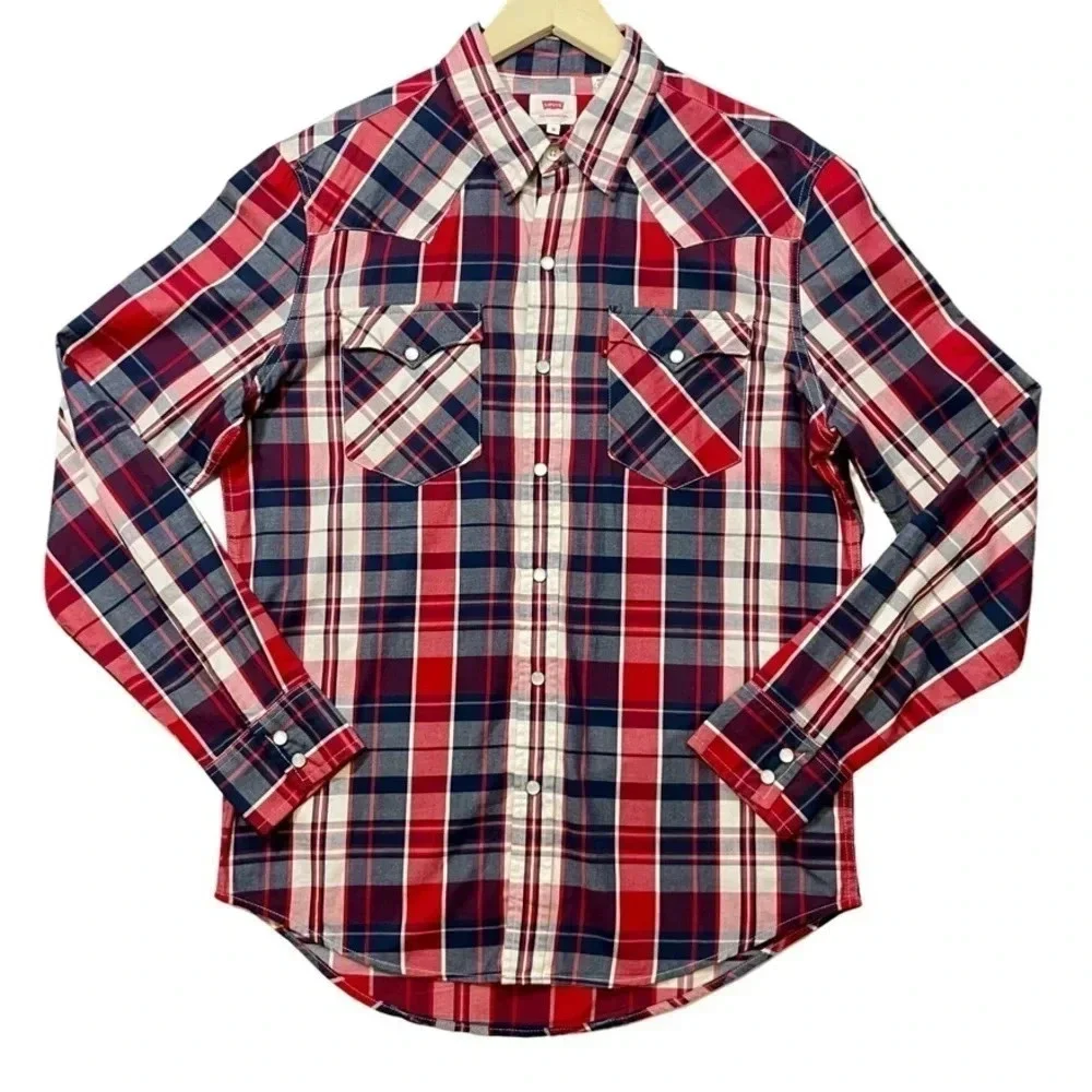 NWT Levi’s Men’s Plaid Western Snap Button Shirt